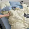 Conjunto de Roupa de Cama de Algodão Puro Quatro Peças para Maternidade e Bebê, Capa de Edredom Estilo Ins, Lençol de Cima, Lençol com Elástico, Conjunto de Três Peças para Dormitório Estudantil