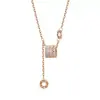Collar de Plata Pura S999 con Diamante de Cintura Pequeña para Mujer, Colgante Versátil de Alta Gama, Cadena de Clavícula de Moda, Regalo del Día de San Valentín Chino para Novia