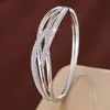 Fornecimento Exclusivo Transfronteiriço de Pulseiras Lineares de Zircônia Cruzada, Pulseiras de Cobre Puro Galvanizado Modernas e Exquisitas, Venda Direta do Fabricante da Fonte