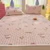 Protetor de cama de veludo de leite de desenho animado, colcha acolchoada para quarto de inverno, espessado e quente, colchão fino estilo tatami, conjunto de três peças