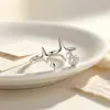 Anillo de Estrella de Cuatro Puntas de Moda para Mujer, Estilo Coreano, Sencillo y Elegante, Único y Fresco, Anillo de Dedo Índice de Estrella de Cuatro Puntas Incrustado de Diamantes Venta al por Mayor