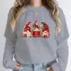 Sudadera Nueva de Cuello Redondo para Mujer Otoño e Invierno Top con Estampado Navideño Ropa Deportiva Cálida de Lana para Mujer Ropa Urbana Hip Hop