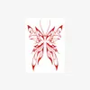 Pegatina de Tatuaje de Mariposa Tótem Roja Vintage Estilo Chica Caliente Europea y Americana Línea Salvaje Pegatina Impermeable para Pecho y Clavícula