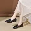 Mocasines para Mujer Boca Baja Slip-on Bidireccionales 2026 Otoño Nuevos Punta Redonda Suela Suave Tacón Grueso Cómodos Fondo Plano Mocasines Mujer