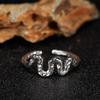 Anillo de Serpiente de Plata de Ley S925 para Hombres y Mujeres Anillo de Pareja Color Natural Espíritu del Tesoro Anillo para el Dedo Serpiente Nicho Lujo Ligero No se Cae Venta al por Mayor