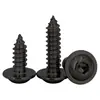Tornillos autorroscantes de acero inoxidable 304 con cabeza redonda y zincado negro con arandela, 7380.2, M3-M6