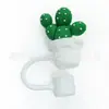Para canudo de 10mm tampa de canudo de silicone desenho animado acessórios para copo stanley tampa contra poeira tampa de canudo atacado