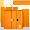 Conjunto de Caixa de Presente para Caderno Personalizável com Logotipo Imprimível Presente Comemorativo para Empresas Caderno USB Diário
