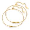 Tobillera de Acero Inoxidable 316L Chapada en Oro de 18K con Cuentas Pequeñas Estilo Europeo y Americano Ins Lujo Ligero Moda Versátil Accesorio de Nicho para Mujeres