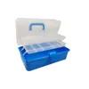 Caja de almacenamiento de tres capas, semitransparente, plegable, 671, color sólido, caja de herramientas, medicina, arte de uñas, juguete, pintura artística, goo, tarjeta, almacenamiento