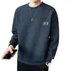 Fabricante Original 2025 Moletom Texturizado para Homens, Novo Estilo Tendência Primavera e Outono, Outono Gola Redonda Casual Caimento Solto, Cor Sólida Masculino