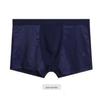 Calças boxer de malha de seda gelada masculinas de verão, cintura oca, tamanho grande, modal, respirável, fabricantes de roupas íntimas por atacado