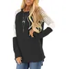 ON0449 Destaque 2022 Amazon Quente Feminina Solta Gola Redonda Costura Listrada Moda Casual Camiseta de Manga Longa