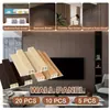 Painéis de grade de fibra de bambu-madeira para comércio exterior para paredes de fundo de TV, painéis de parede de decoração interior de eco-madeira, grade WPC côncavo-convexo