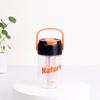 Vaso de agua de plástico taza de té de flores con almacén de té Estudiante de aspecto elevado rojo en línea ins portátil taza portátil pajita Vaso