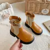 Botines Británicos de Bloques de Color de Moda Otoño 2026 para Niñas de 6 a 12 Años, Botas de Piel Elegantes y Versátiles
