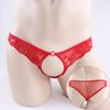 Yezi Mei Roupa Íntima Sexy, Cueca Tanga Sexy Masculina Ultra Fina de Renda Transparente com Aberturas Baixa na Cintura T-Back