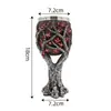 Taza de Resina de Acero Inoxidable con Patas Altas, Copa de Vino Tinto Creativa, Vaso de Cerveza Creativo Vintage Repujado, Estilo Medieval