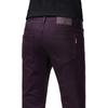 Jeans Morados de Alta Gama Italianos para Hombre, Nueva Marca de Moda Otoño 2026, Pantalones Casuales Elásticos Ajustados Cónicos