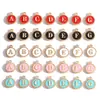 Acessórios para joias DIY pulseira de renda esmaltada dupla face brincos pequenos pingentes esmaltados 26 letras inglesas liga