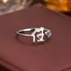 Anillo de Plata de Ley 925 100 Apellidos Familiares Apellido Familiar Anillo para Mujer Nuevo Amor Diseño de Nicho Sentido Anillo de Dedo Abierto Todo-partido Regalo