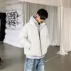 Chaqueta de Algodón Negra para Hombre Otoño Invierno Abrigo de Algodón Cuello Alto Estilo Americano Chaqueta de Pan para Pareja Nueva Tendencia Temperamento ins Harajuku