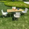 Juego de mesa y silla personalizado para uso en automóvil, mesa plegable portátil para camping al aire libre, mesa para puesto de barbacoa, taburete plegable ligero para el hogar