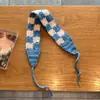 Diadema Dulce Tejida a Mano con Cuadros Vintage para Mujer, Bufanda para la Cabeza Estilo Artístico al Aire Libre de Primavera y Otoño, Gorro Tejido, Diadema