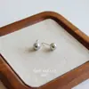 Aretes de Plata 925 con Perlas Redondas de Plata, Simples y Versátiles para el Uso Diario, Pendientes de Nicho de Alta Gama