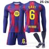 2526 Camiseta de Local de Manga Larga del Barcelona 10 Yamal 9 Lewandowski 8 Pedri 14 Rashford Traje Uniforme de Fútbol