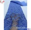 Vestido de novia francés con bordado de cuentas densas, lentejuelas, encaje, tela de cuentas de tubo, tela de encaje con lentejuelas para novia