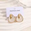 Brincos Trapezoidais Coloridos com Gotejamento de Óleo Moda Simples Vendidos em Larga Escala Transfronteiriça Brincos de Tarraxa Coloridos Dopamina Brincos Femininos Joias Venda por Atacado