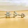 Aretes de Plata S925 para Hombres y Mujeres, Aretes de Rosca, Aretes de Moissanita, Aretes de Garra de Tigre de Seis Garras, Vendedor Caliente Transfronterizo de Amazon Tk