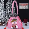 Saco de maçã de Natal transfronteiriço Saco de presente de flanela com desenho animado bronzeado com laço Sacola de presente de doces para crianças