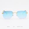 D033 Transfronterizos Europeos y Americanos ins Celebridad de Internet Retro Color Metal Película Gafas de Sol Moda Femenina Personalidad Sin Montura Gafas de Sol Hombres