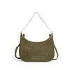 Otoño e Invierno 2025 Popular Bolso de Mano Sencillo de Cuero Gamuzado Bolso Tejido para Mujer Casual y Elegante Bolso Bandolera Cruzado Tipo Dumpling