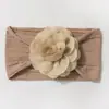 Nova Faixa de Cabeça Elástica Jacquard Europeia e Americana para Bebê Laço de Cabelo Fofo de Cor Pura Florzinha para Crianças Acessórios Finos para Bebê Quatro Estações
