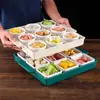 Conjunto Criativo de Louça de Melamina com Nove Compartimentos para Hot Pot Comercial e Pratos de Acompanhamento para Churrasco, Pratos de Lanche e Bandeja Dividida