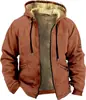 Chaqueta de Algodón Retro Europea y Americana para Hombre con Forro de Polar Engrosada Chaqueta de Algodón de Invierno con Cremallera y Capucha Chaqueta de Algodón Invierno