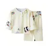Pijamas de seda de algodón para niños de verano, ropa de casa para niñas, traje de seda fina de algodón para niños y niñas, ropa de aire acondicionado para bebés