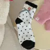 Calcetines para Casa Espesos de Terciopelo de Coral con Puntos Calcetines para Dormir de Mujer No Sueltan Pelo Calcetines de Media Caña Calcetines para el Piso de Mujer