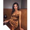 Punto Exportación Transfronteriza Europea y Americana Verano Nuevo Ropa de Mujer Vestido Slim con Tirantes Sexy sin Espalda de Largo Medio al por Mayor