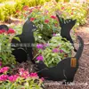Placa de Jardim Popular Transfronteiriça Gato Preto de Halloween com Olhos Brilhantes, Decoração de Gramado de Jardim ao Ar Livre