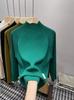 [Contador talla grande] Otoño e Invierno Nuevo Camiseta Base Interior Cuello Medio Alto Camiseta Tejida Manga Larga Suéter Holgado Grueso para Mujer