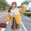 Abrigo Corto de Primavera para Mujer 2025 Primavera y Otoño Nuevo Estilo Estilo Coreano Suelto y Lindo Versátil Chaqueta con Capucha para Estudiantes de Secundaria y Preparatoria
