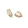 Aretes de cuentas de circonita con incrustaciones de oro de 14 quilates que conservan el color hechos a mano diy aretes de perlas de medio agujero pegajosas accesorios para las orejas