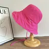 Sombrero de Pescador de Verano de Color Sólido de Secado Rápido con Ala Grande para Mujer, Todo Fósforo, Resistente al Viento, Cuerda, Delgado, Protector Solar, Sombrero para el Sol