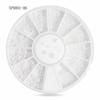 Decoraciones para uñas al por mayor 2 mm 3 mm disco de perla semicircular blanco arroz blanco perla plato giratorio de 12 compartimentos joyería