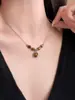 Corrente de Clavícula Fashion de Luxo Leve Corrente Elegante para Suéter Outono e Inverno Pedra Olho de Tigre Retrô Conjunto de Colares com Pedras Naturais Venda Direta