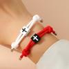 Pulsera de cuerda de mano de Milán ajustable con cruz de aleación nueva de Europa y Estados Unidos para hombres y mujeres, joyería al por mayor exclusiva transfronteriza